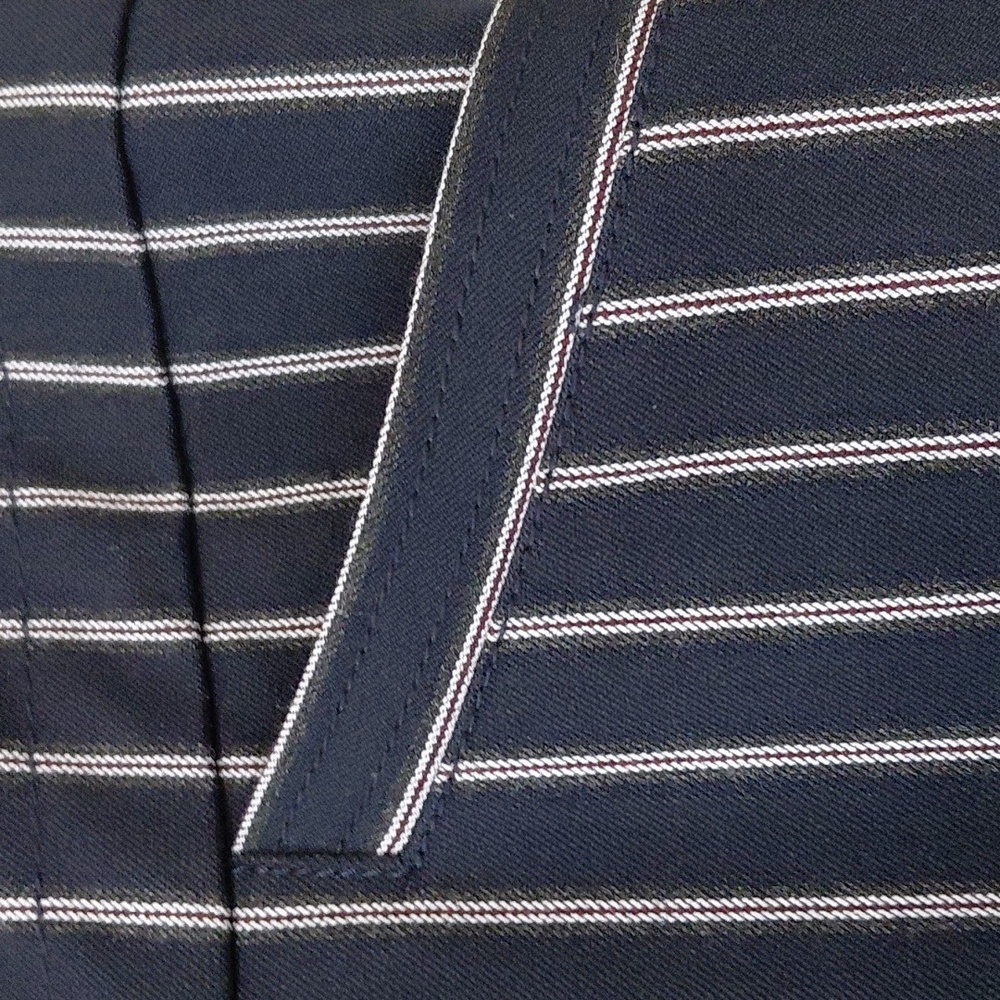 7TH AVE Navy  and White Pinstripe Trousers Pant Straight Business Professional - Picture 4 of 8